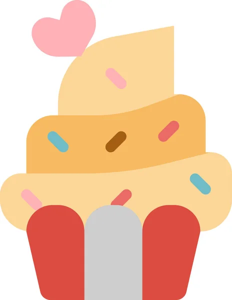 Ψητά Cupcake Εικονίδιο Φούρνου Επίπεδη Στυλ — Διανυσματικό Αρχείο