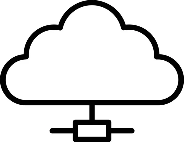 Icône Stockage Données Cloud Dans Style Contour — Image vectorielle