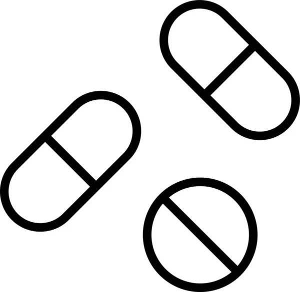 Φάρμακο Φάρμακο Κάψουλες Εικονίδιο Στυλ Περίγραμμα — Διανυσματικό Αρχείο