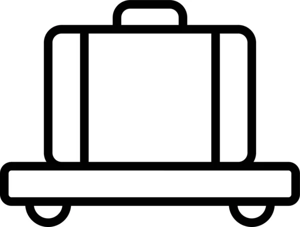 行李车旅行图标 轮廓风格 — 图库矢量图片