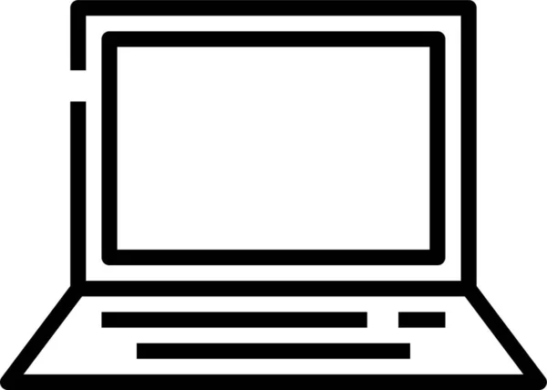 Tragbares Symbol Für Laptop Bildschirm Umrissstil — Stockvektor