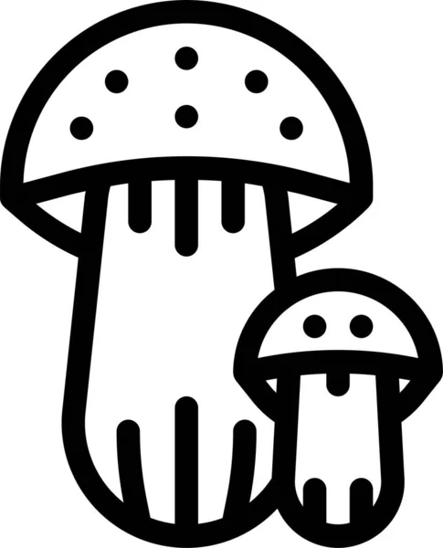 Food Fungi Mushroom Icon Outline Style — Stock Vector