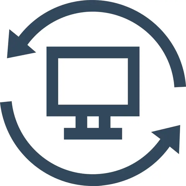 Computer Reset Reset Computer Icon Outline Style — Vetor de Stock