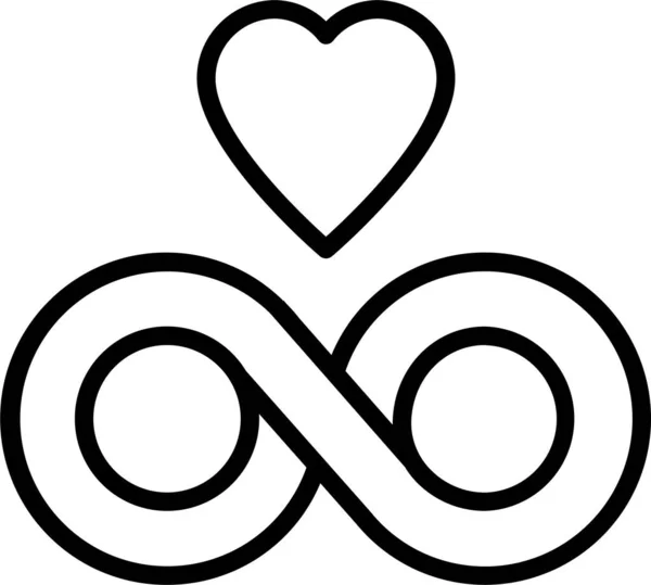 Назавжди Люблячий Значок Серця Контурному Стилі — стоковий вектор
