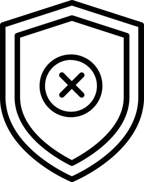 Icono Defensa Protección Seguridad Estilo Esquema — Archivo Imágenes Vectoriales