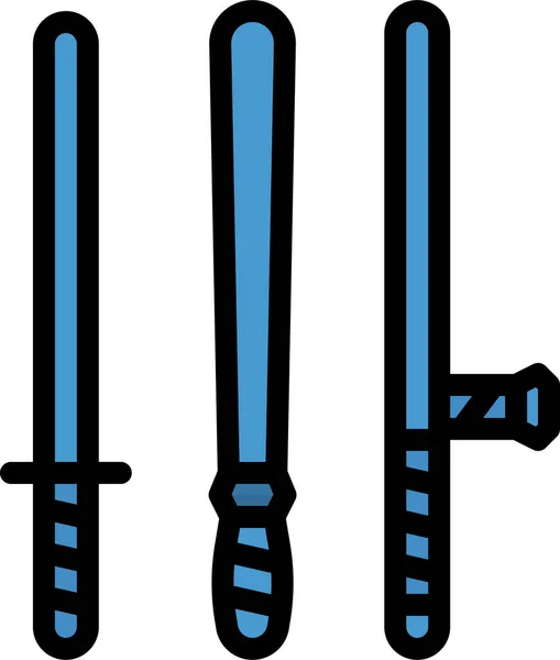 Baton Ícone Segurança Polícia Categoria Aplicação Lei —  Vetores de Stock