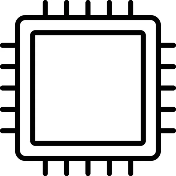 Cpu Processzor Technológia Ikon Körvonalazott Stílusban — Stock Vector