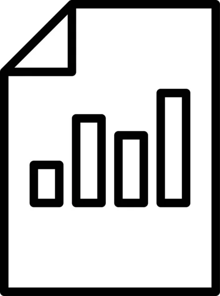 Rapport Papier Blad Pictogram Omtrek Stijl — Stockvector