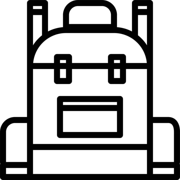 Bagpack Icono Maleta Vacaciones Estilo Esquema — Archivo Imágenes Vectoriales