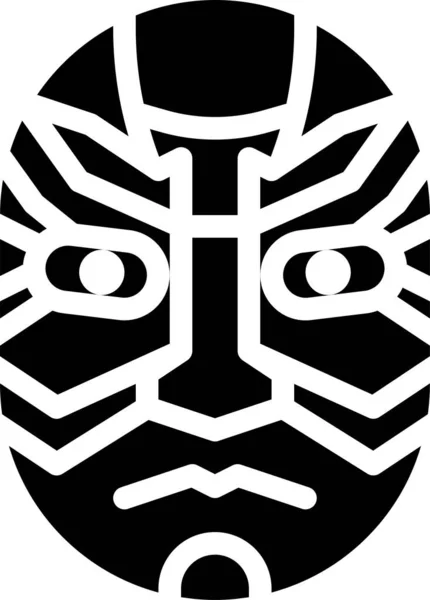 Drama Japón Kabuki Icono Estilo Sólido — Vector de stock