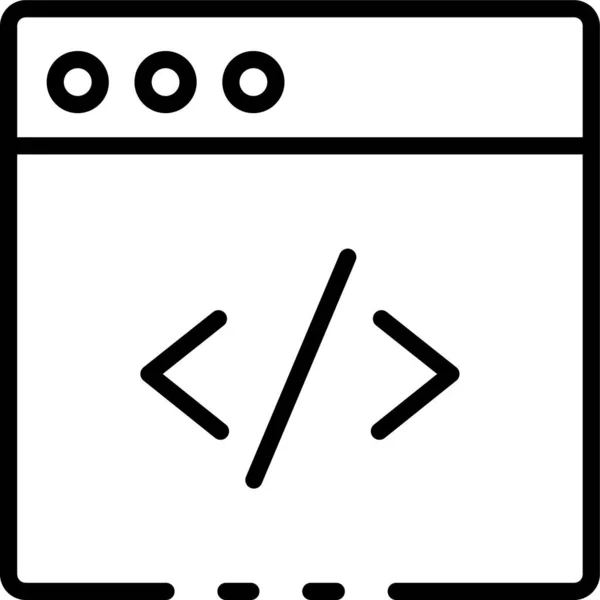 Programovací Ikona Prohlížeče Html Stylu Osnovy — Stockový vektor