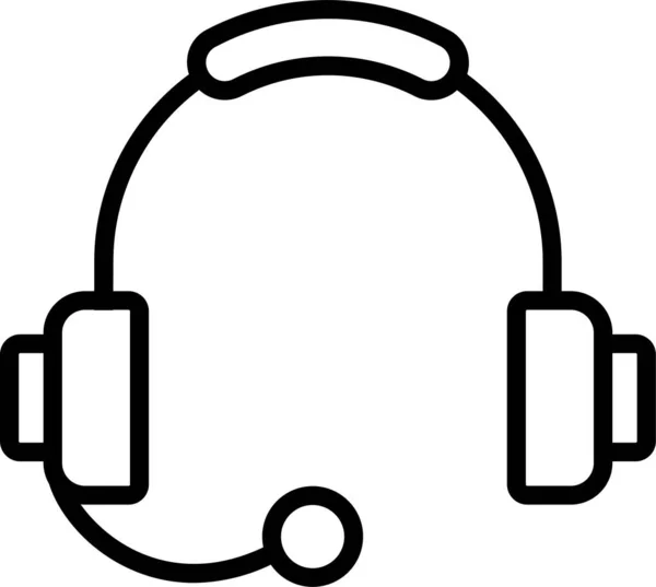 Készülék Fülhallgató Fülhallgató Ikon Körvonalazott Stílusban — Stock Vector