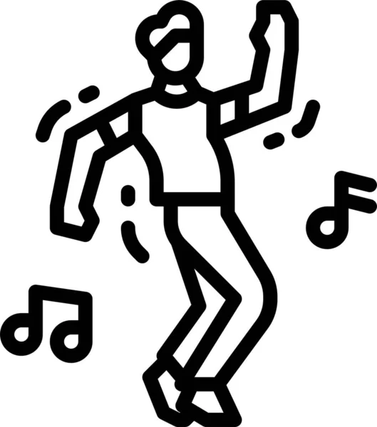 Bailarina Baile Icono Baile Estilo Del Esquema — Vector de stock