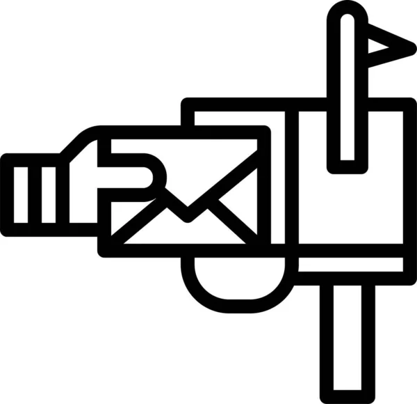 Envelope Mail Mailing Icoon Omtrek Stijl — Stockvector