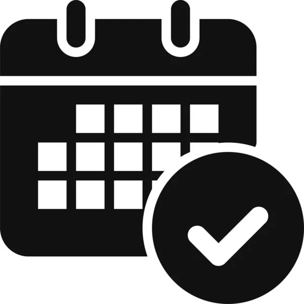 Calendario Meeting Programmato Icona Stile Solido — Vettoriale Stock