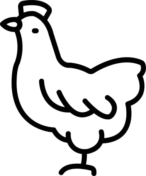 Hen Chicken Bird Icon Outline Style — Stock Vector