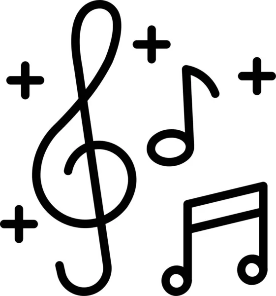 Melodia Canção Ícone Musical Estilo Esboço —  Vetores de Stock