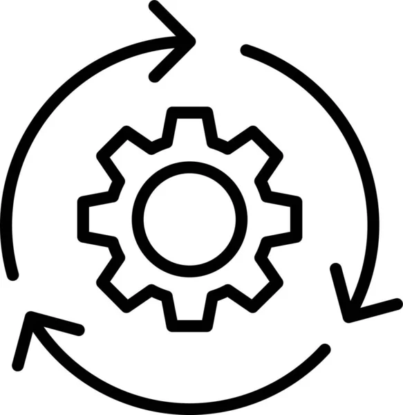 设置齿轮齿轮齿轮图标在轮廓风格 — 图库矢量图片