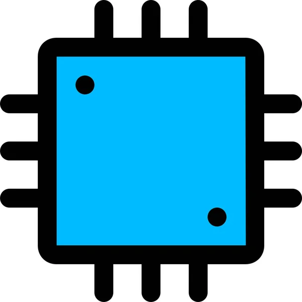 Chip Procesador Computadora Icono Hardware Estilo Contorno Lleno — Archivo Imágenes Vectoriales