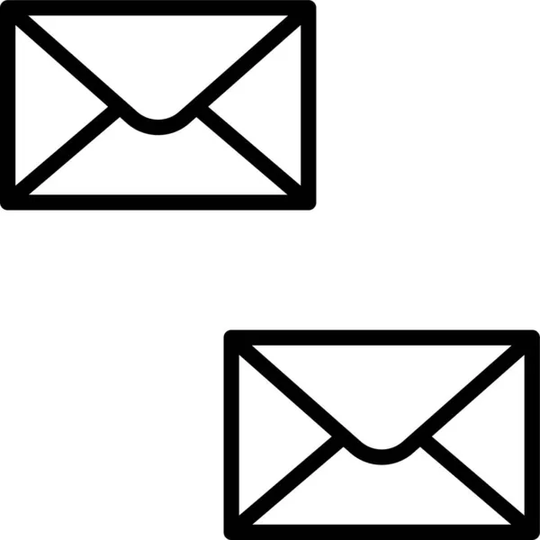 Mail Enveloppes Icône Dans Style Contour — Image vectorielle