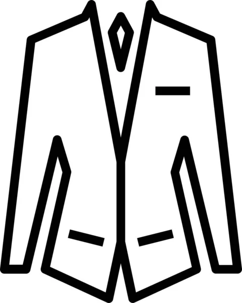 Płaszcz Krawat Sukienka Ikona Zarysie Styl — Wektor stockowy