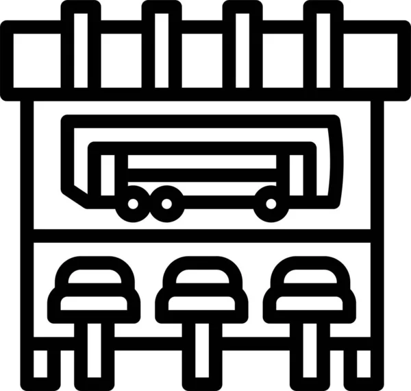 Ikona Lavice Autobusové Zastávky — Stockový vektor