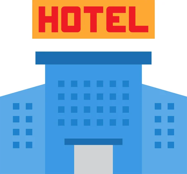 Διακοπές Ξενοδοχείο Υπηρεσία Εικονίδιο Επίπεδο Στυλ — Διανυσματικό Αρχείο