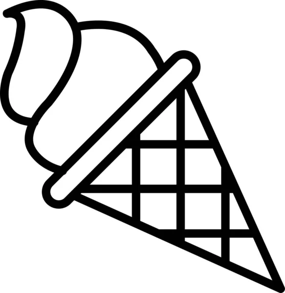 Ikona Zmrzlinového Dezertu Stylu Osnovy — Stockový vektor