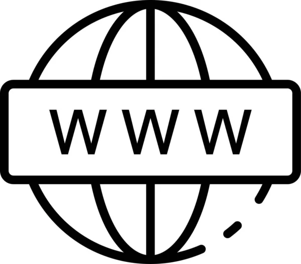 World Connection Website Icon Line Style — 스톡 벡터