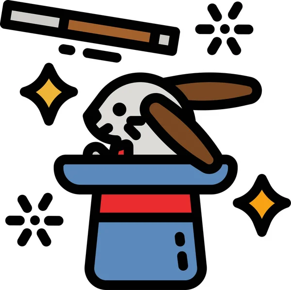 Rabbit Magic Hat Icon — Stock Vector