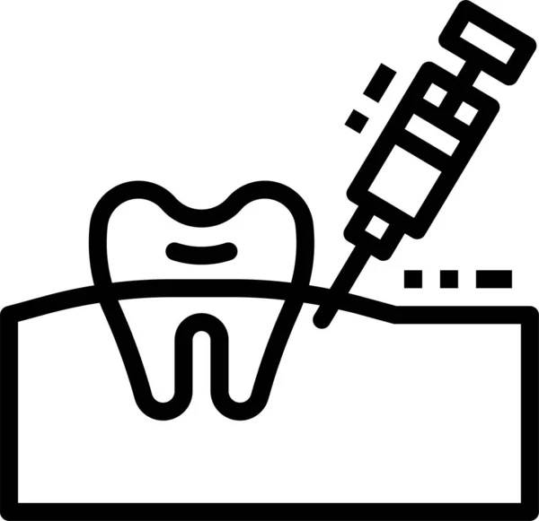 Znieczulenie Guma Dentystyczna Ikona Stylu Zarysu — Wektor stockowy
