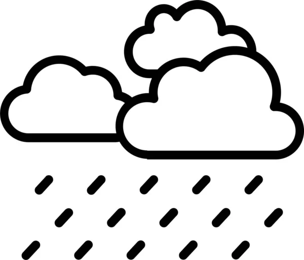 Eső Felhő Vihar Ikon Vázlatos Stílusban — Stock Vector