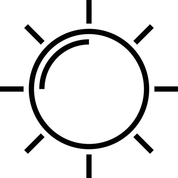Ήλιος Ζεστό Ηλιόλουστο Εικονίδιο Στυλ Περίγραμμα — Διανυσματικό Αρχείο