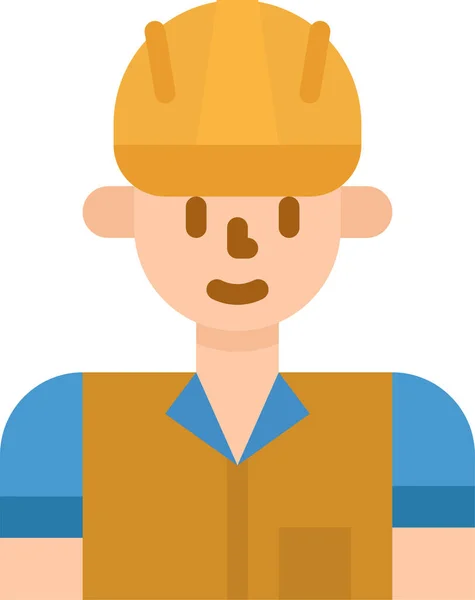 Ícone Trabalho Avatar Engenheiro Estilo Plano —  Vetores de Stock