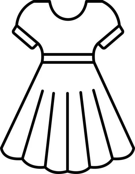 Dress Clothes Girl Icon — Stock Vector