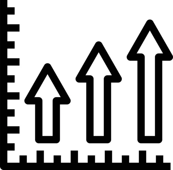 Öka Barer Statistik Ikon — Stock vektor