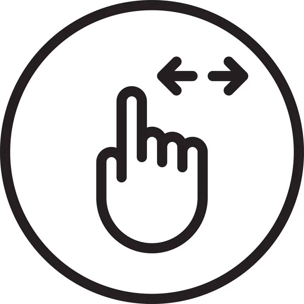 Fingergeste Horizontales Symbol Umrissstil — Stockvektor