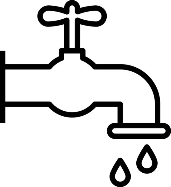 Vízcsapoló Vízvezeték Ikon — Stock Vector