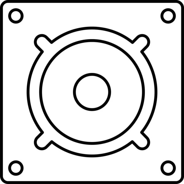 Luidspreker Woofer Geluid Pictogram Omtrek Stijl — Stockvector