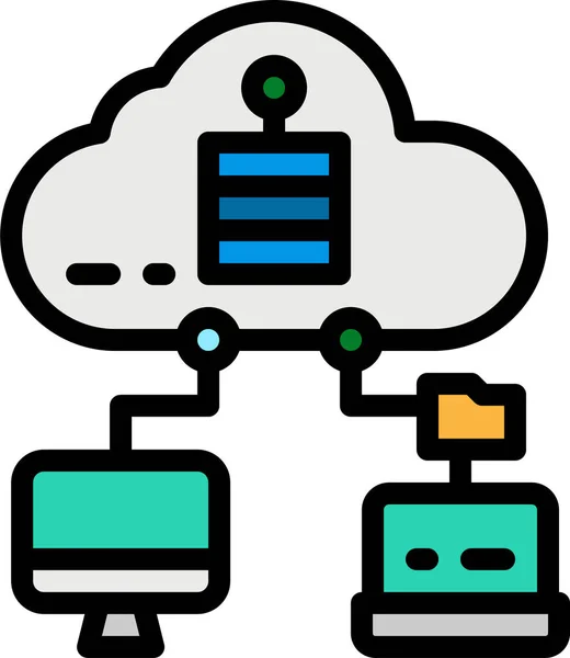 Cloud Computing Icono Internet Estilo Contorno Lleno — Vector de stock