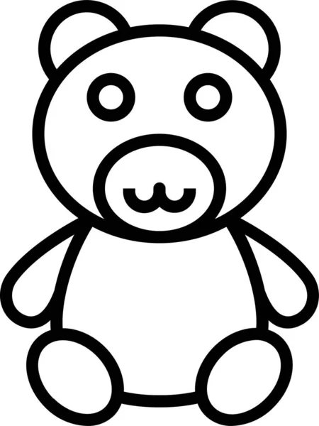 Teddy Puppet Toy Icon Outline Style — Stock Vector