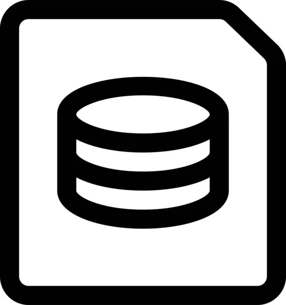 File Database Storage Icon Outline Style — Vetor de Stock