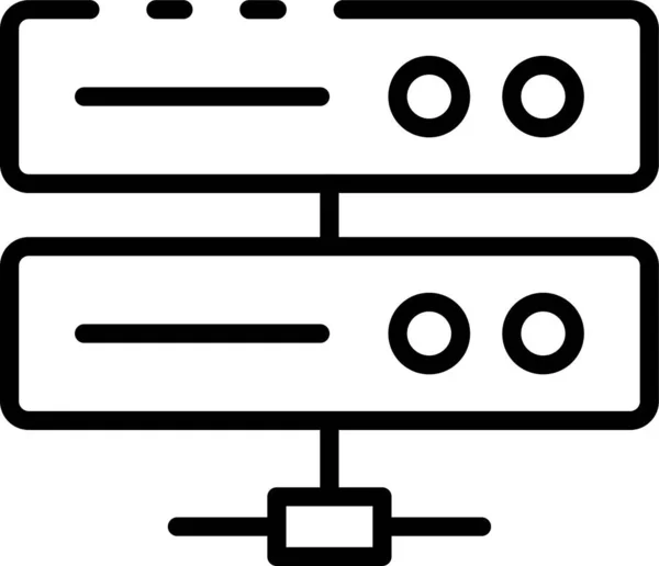 Cloud Data Hosting Icoon Outline Stijl — Stockvector