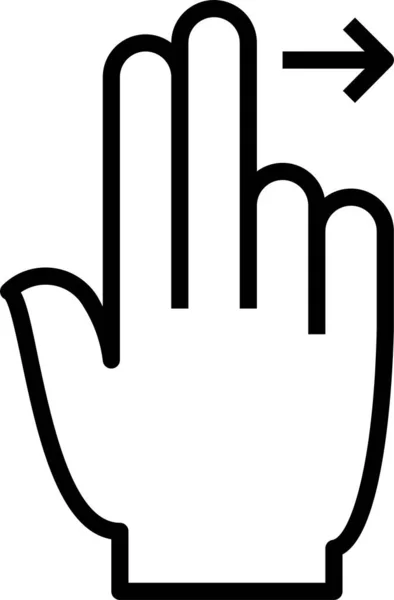Дві Піктограми Руки Пальців Стилі Контурів — стоковий вектор