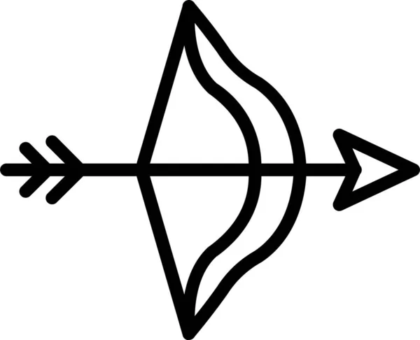 十字弓中世纪武器图标的轮廓风格 — 图库矢量图片