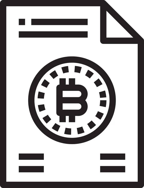 Bitcoin Icône Monnaie Affaires Dans Style Outline — Image vectorielle