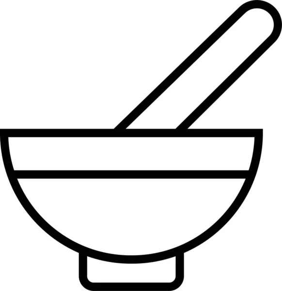 混合碗烹饪图标的轮廓风格 — 图库矢量图片