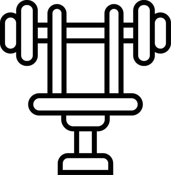 Gym Utrustning Träningsikon Kontur Stil — Stock vektor