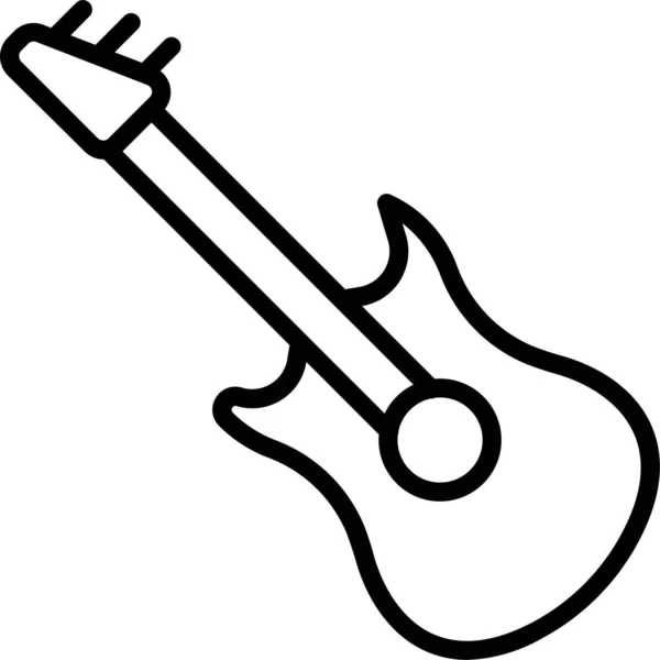 Musik Gitarre Ikone Outline Stil — Stockvektor