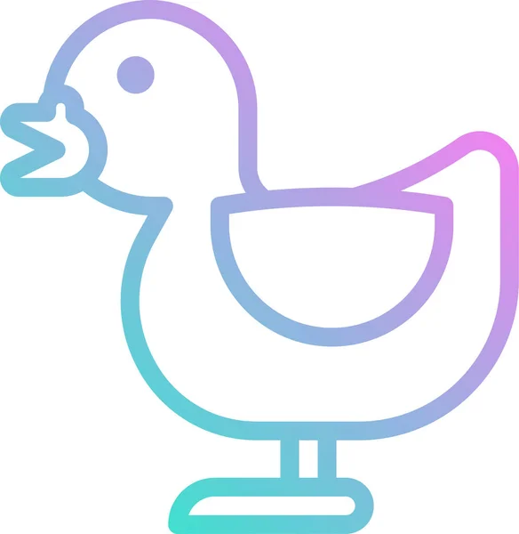Animal Oiseau Canard Icône Dans Style Contour — Image vectorielle